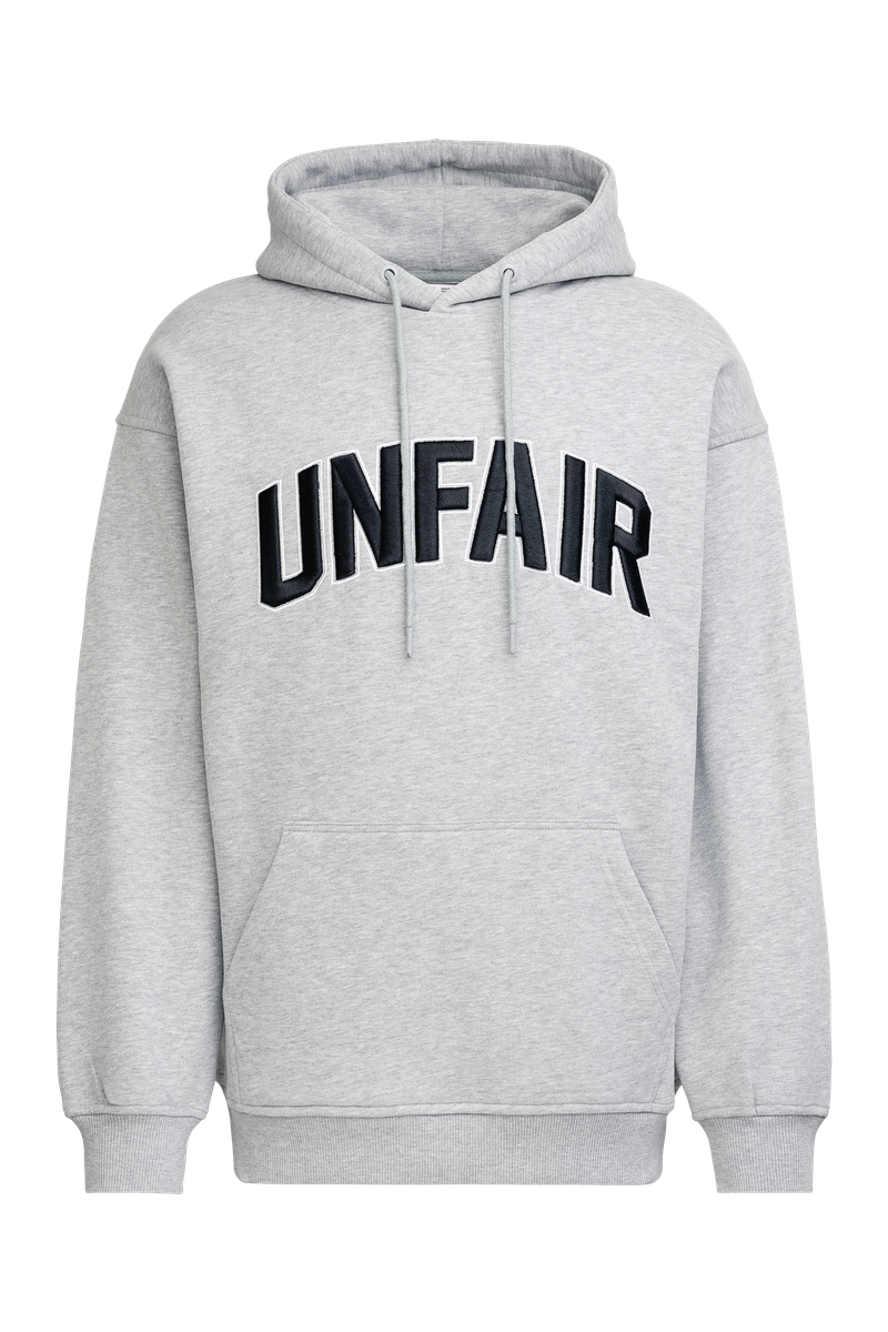 Curved 3D Embroidery Hoodie Heather Grey